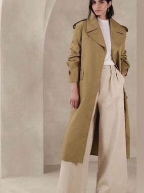 NWT Banana Republic Cotton Water Resistant Trench (Petite)